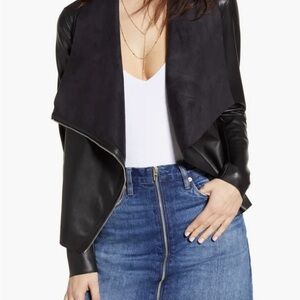 BlankNYC-Onto the Next Faux Leather Drape Front Jacket